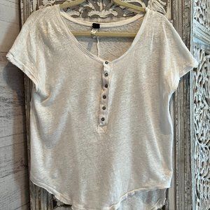Free People XS White Cotton T-shirt